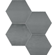 SILVER (6" HEXAGONS) - CHARCOAL (6" HEXAGONS)