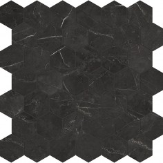 STATUARIO NUOVO (PICCO MOSAICS) - NERO VENATO (2" HEXAGON MOSAIC POLISHED)