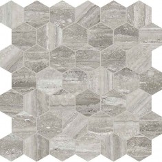 Travertino Instrata (2" Hexagon Mosaic Polished)