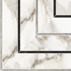 TRAVERTINO INSTRATA (24"X48" POLISHED) - CALACATTA PAONAZZO (PICCO MOSAICS)
