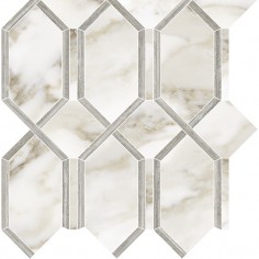 TRAVERTINO INSTRATA (6" HEXAGONS POLISHED) - CALACATTA PAONAZZO (MODELLA MOSAICS)