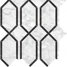 TRAVERTINO INSTRATA (6" HEXAGONS POLISHED) - CARRARA GIOIA (MODELLA MOSAICS)