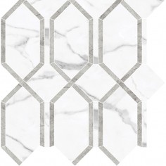 TRAVERTINO INSTRATA (24"X48" POLISHED) - STATUARIO NUOVO (MODELLA MOSAICS)