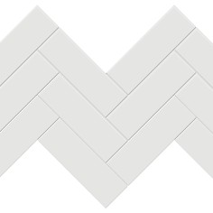 CANVAS WHITE (4"X16" MATTE) - VINTAGE GREY (12"X12" HERRINGBONE GLOSSY)