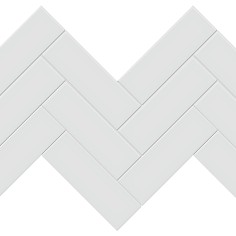 CANVAS WHITE (3"X6" GLOSSY) - GALLERY GREY (12"X12" HERRINGBONE GLOSSY)