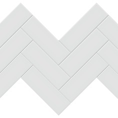CANVAS WHITE (12"X12" PICKET GLOSSY) - GALLERY GREY (12"X12" HERRINGBONE MATTE)