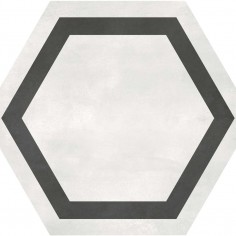 ICE (8X8 NORTHSTAR DECO) - IVORY (7X8 HEXAGON WITH FRAME)