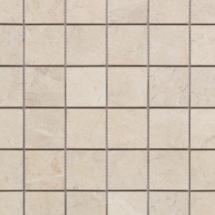 CARBON (10X20 GLOSSY WALL TILE) - IVORY (12X12 MOSAIC)
