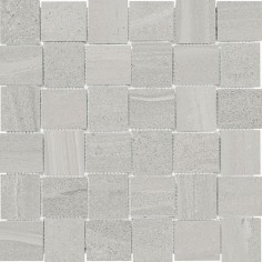 ASH (12"X24" PRESSED MATTE) - ASH (2"X2" BASKETWEAVE MOSAIC)