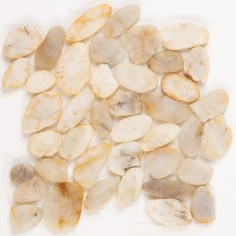 ZEN TAHITIAN BLACK SAND (12"X12" MOSAIC POLISHED) - ZEN FIJI CREAM (12"X12" MOSAIC POLISHED)