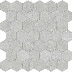 CARBON (2"X2" MOSAIC) - ASH - SPECIAL ORDER (2" HEXAGON MATTE)