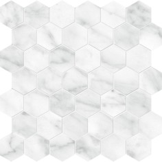 Carrara Abisso (2" Hexagon Mosaic Polished)