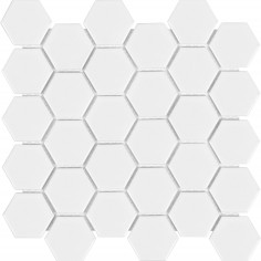 White (Matte Hexagon Mosaic)