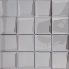 ILLUSION - PALLADIUM 3X3 BEVELED GLASS MOSAIC - 12X12 SHEET