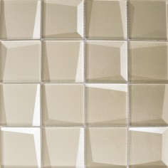 ILLUSION - PATINE 3X3 BEVELED GLASS MOSAIC - 12X12 SHEET