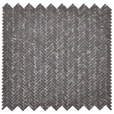 VELVET GLASS - VELVET GLASS PIETRA GREY HERRINGBONE - 0.2" X 0.8" X 0.25"