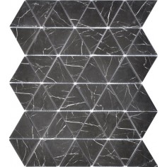 VELVET GLASS - VELVET GLASS PIETRA GREY TRIANGLE - 2.75" X 2.75"