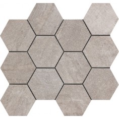 GLAMSTONE - GLAMSTONE GREIGE 3X3 HEXAGON MOSAIC - 12X14 SHEET