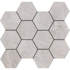 Glamstone Silver 3x3 Hexagon Mosaic - 12x14 Sheet