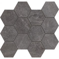 GLAMSTONE - GLAMSTONE SMOKE 3X3 HEXAGON MOSAIC - 12X14 SHEET