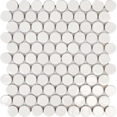 QUEENS - QUEENS SNOW WOLVES 1" PENNY ROUND MOSAIC - 11X12 SHEET
