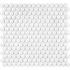 Gloss White 3/4 Inch Penny Round Mos Glossy