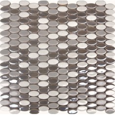 GLAZE CRAZE - LOTUS PEARL OVAL MOSAIC 12X12 SHEET