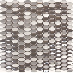 GLAZE CRAZE - LOTUS PEARL OVAL MOSAIC 12X12 SHEET