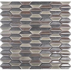 GLAZE CRAZE - SIENA SILVER WEAVE MOSAIC 12X12 SHEET