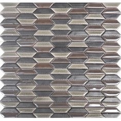 GLAZE CRAZE - SIENA SILVER WEAVE MOSAIC 11X12 SHEET