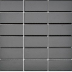 INDEPENDENCE 2.4 - INDEPENDENCE 2.4 DARK GREY MATTE 2X4 BRICK STACKED MOSAIC - 11.8" X 11.6" SHEET