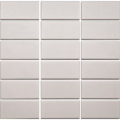 INDEPENDENCE 2.4 - INDEPENDENCE 2.4 LIGHT GREY MATTE 2X4 BRICK STACKED MOSAIC - 11.8" X 11.6" SHEET