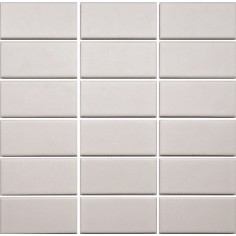 INDEPENDENCE 2.4 - INDEPENDENCE 2.4 LIGHT GREY MATTE 2X4 BRICK STACKED MOSAIC - 11.8" X 11.6" SHEET