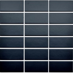 INDEPENDENCE 2.4 - INDEPENDENCE 2.4 NAVY BLUE MATTE 2X4 BRICK STACKED MOSAIC - 11.8" X 11.6" SHEET