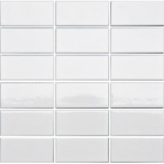 Independence 2.4 White Glossy 2x4 Brick Stacked Mosaic - 11.8" X 11.6" Sheet