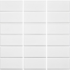 Independence 2.4 White Matte 2x4 Brick Stacked Mosaic - 11.8" X 11.6" Sheet