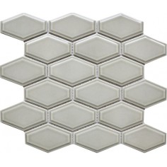 Victorian Grey Glossy Hex Mosaic - 10.7" X 11.8" Sheet