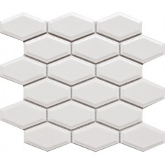 Victorian White Glossy Hex Mosaic - 10.7" X 11.8" Sheet