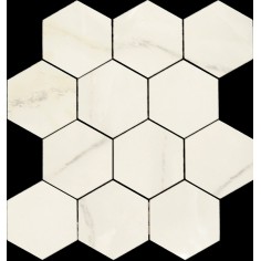 GANI MARBLE - GANI MARBLE CALACATTA HEX MOSAIC 12.125" X 12.91" POLISHED