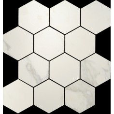 GANI MARBLE - GANI MARBLE STATUARIO WHITE HEX MOSAIC MATTE