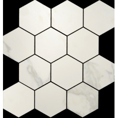 Gani Marble Statuario White Hex Mosaic Matte