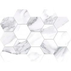 I-MARMI - I-MARMI DANTE BLANCO 3X3 HEXAGON MOSAIC MATTE - 13X9 SHEET