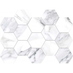 I-MARMI - I-MARMI DANTE BLANCO 3X3 HEXAGON MOSAIC POLISHED - 13X9 SHEET