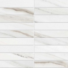I-marmi Lasa Blanco 1x6 Stacked Mosaic Matte - 12x12 Sheet