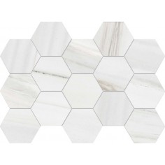 I-marmi Lasa Blanco 3x3 Hexagon Mosaic Polished - 13x9 Sheet