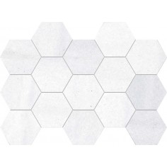 I-marmi Macael Blanco 3x3 Hexagon Mosaic Matte - 13x9 Sheet