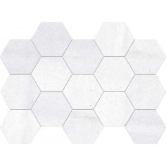I-marmi Macael Blanco 3x3 Hexagon Mosaic Polished - 13x9 Sheet