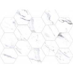 I-MARMI - I-MARMI TOSCANA BLANCO 3X3 HEXAGON MOSAIC MATTE - 13X9 SHEET