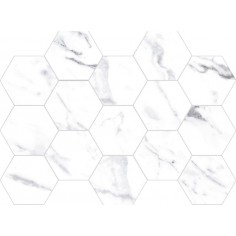 I-marmi Toscana Blanco 3x3 Hexagon Mosaic Matte - 13x9 Sheet