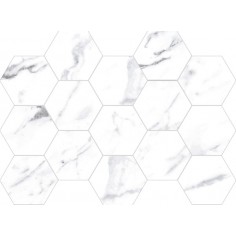 I-MARMI - I-MARMI TOSCANA BLANCO 3X3 HEXAGON MOSAIC POLISHED - 13X9 SHEET